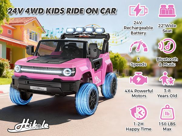Hikole XL 24V 2-Seater Ride On Truck for Big Kids – 4WD Electric Car w/ Remote, Lights, Music & Storage,Christmas Gifts for Kids 2025 Hikole XL 24V 2-Seater Ride On Truck for Big Kids – 4WD Electric Car w/ Remote, Lights, Music & Storage,Christmas Gifts for Kids 2025