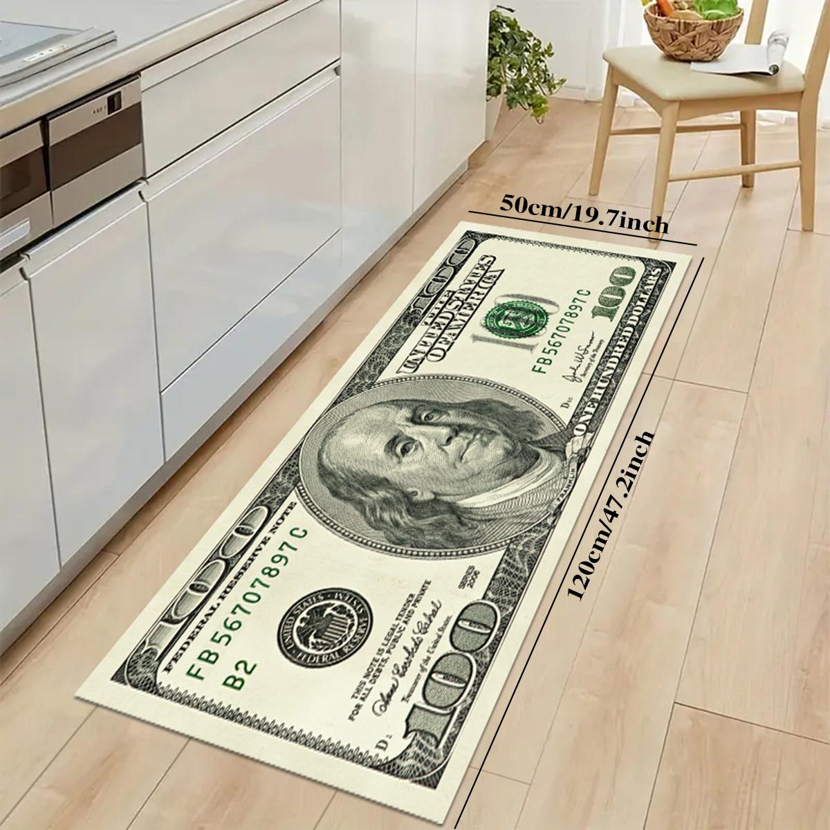 Creative 100 Dollar Pattern Rug, 1 Count Bedroom Decor Bedside Soft Carpet, Area Rug, Thickened Fluffy Plush Floor Mat for Home Living Room Bedroom