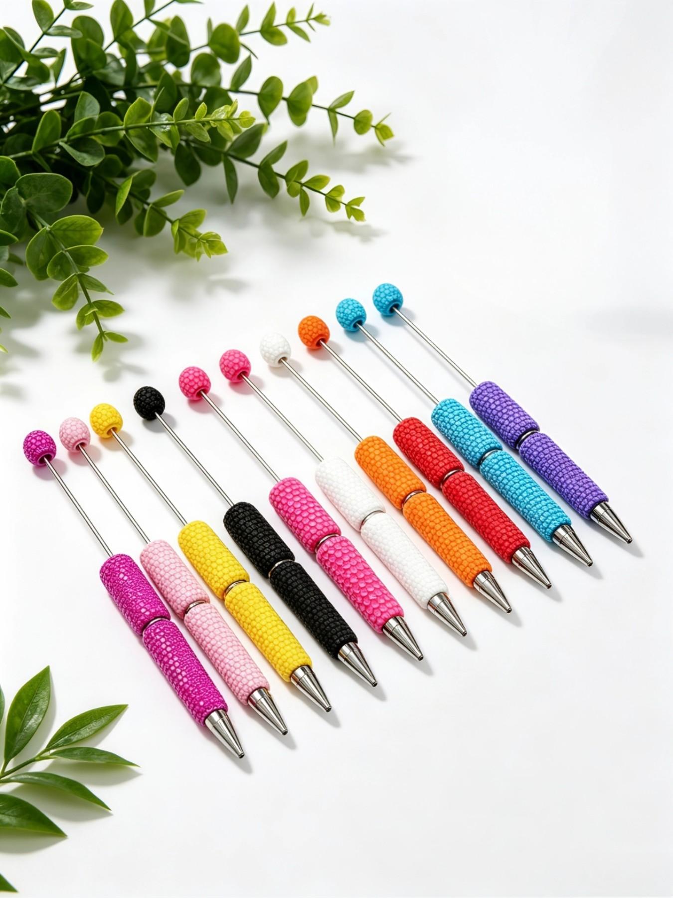 30 Pieces Candy-Colored Rhinestone DIY Jewelry Ballpoint Pens, 10 Extension Rods, Replacement Ink Refills, Aesthetic Stationery Gifts, Beaded Pens, Ballpoint Pen Kit