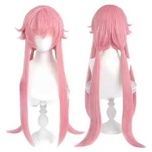 Anime he Future Diary Gasai Yuno Wig for Cosplay Pink Costume Wig long ponytai Synthetic Hair Party Wigs Halloween Party