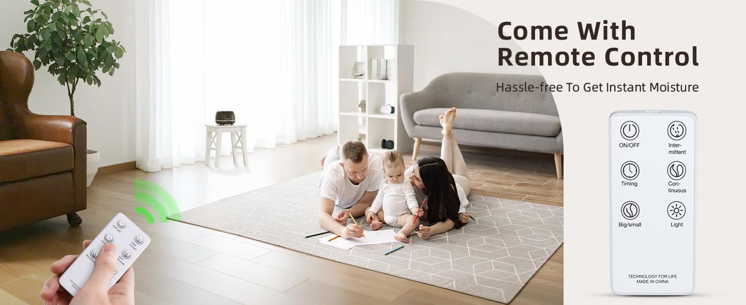 ASAKUKI Essential Oil Diffuser+10 Oil Set for Home&Office, Fragrance Aroma Humidifier, Night Light, Auto-Off Remote Control Freshener - 300ML Woody Flower Scented Perfume White Fall Home Decor