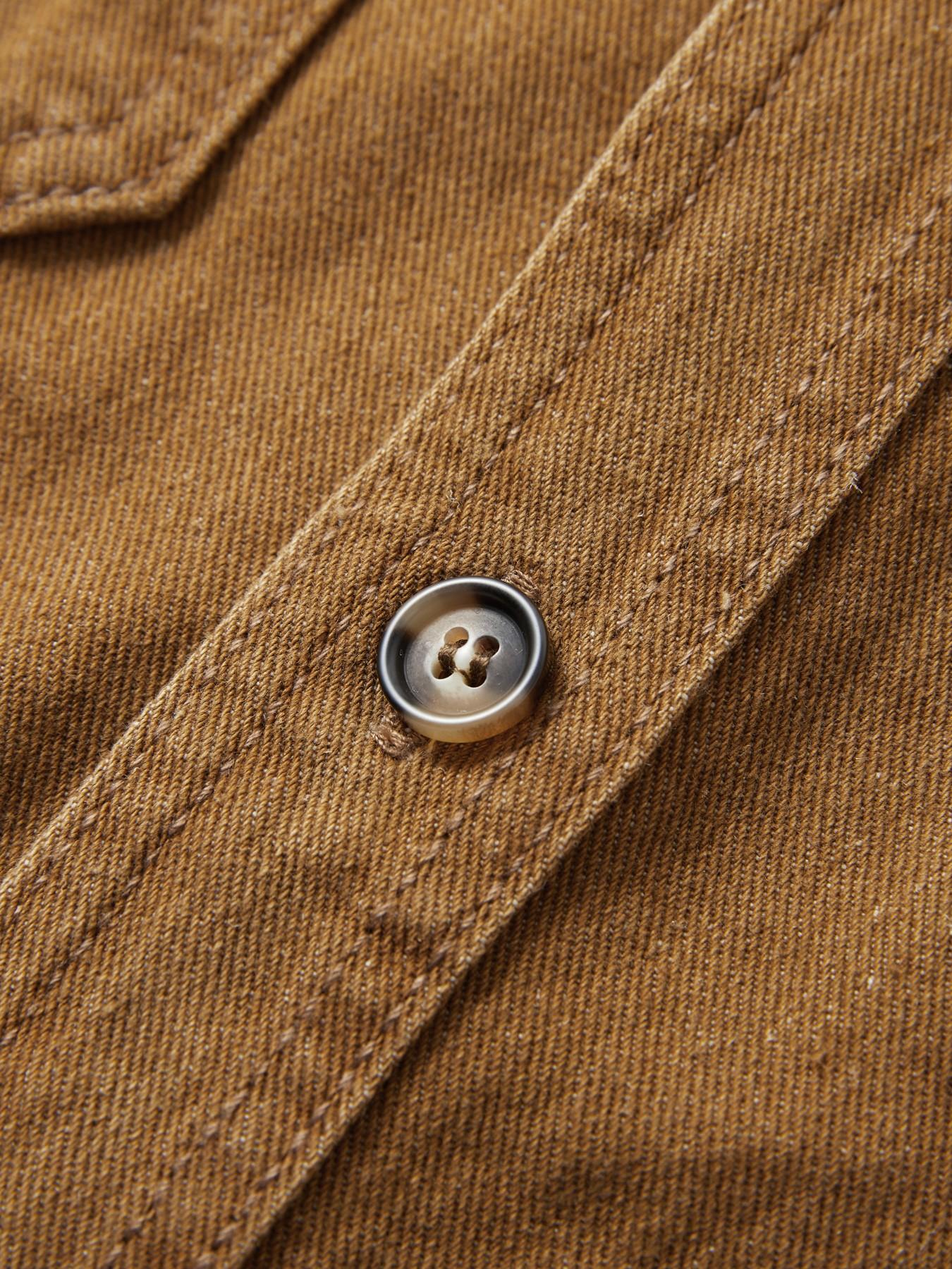 Men's Vintage Fleece Lined Workwear Shirt Jacket, Heavyweight Washed Cotton, Dual Chest Pockets, Copper Buttons, Fall Winter Warm Coat