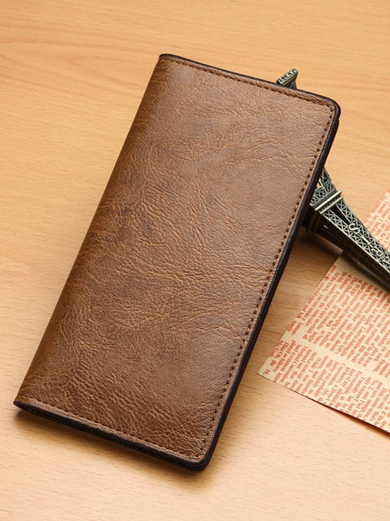 Vintage Long Wallet for Men, 2026 New Business Casual Large Capacity Handheld Bag, Multi-Card Slot Money Clip Card Holder