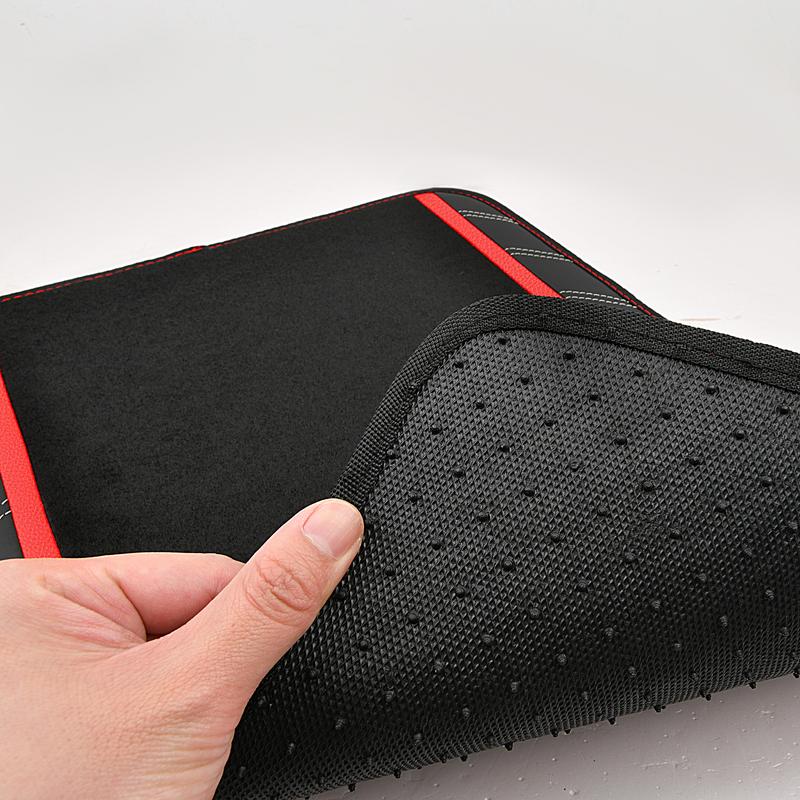 CAR PASS 5pcs Leather Steering Wheel Cover and Waterproof Car Floor Mats,fit for 95% Sedan,SUV,Cars,14.5-15inch Sporty Anti-Slip Safety Comfortable