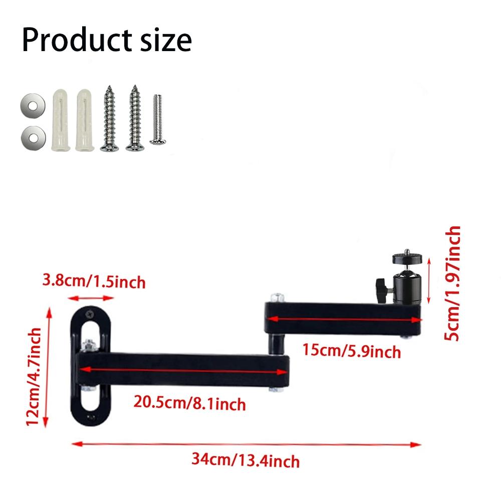 Adjustable Projector Stand, Wall-Mounted Folding PTZ Bracket, Suitable for TV, VCR and Home Theater, Durable Iron Construction, Foldable