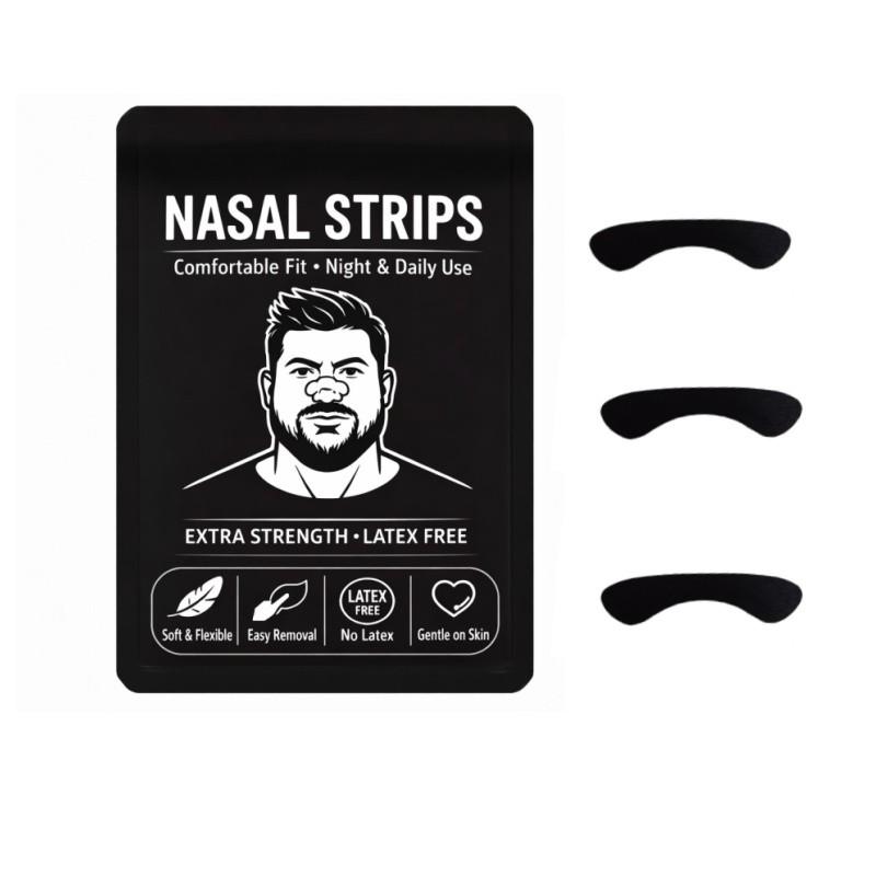 30pcs Comfortable Nose Strips for Night Use, Extra Strength Adhesive Strips, Ideal for Daily Use, Breathable & Secure Fit