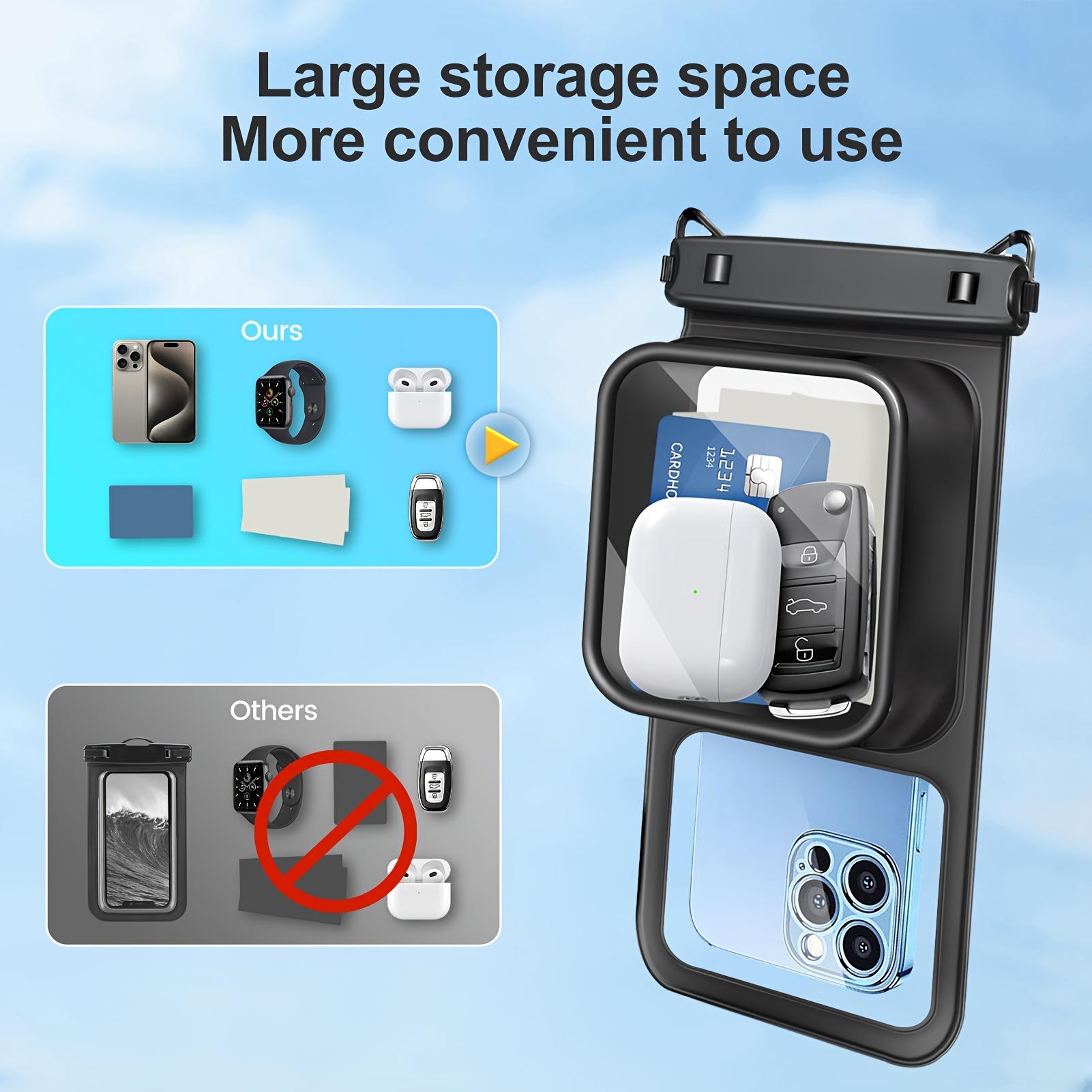 1pc Floating Phone Pouch with Storage Compartment And Adjustable Lanyard - a Large Capacity Dry Bag Suitable for iPhone, Samsung Motorola, Google, Xiaomi, Huawei,Crystal Clear, Sand-Proof, Perfect for Skiing, Swimming, Boating, And Kayaking Adventures