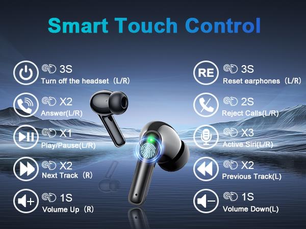 True Wireless Earbuds – CVC Noise Cancelling, Touch Control, IPX5 Sweat-Proof, 4.5g Ultra-Light Design Audio Bluetooth noise cancelling headphones