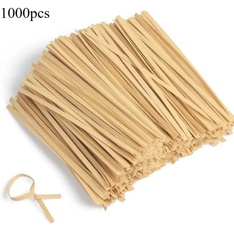 1000 Kraft Paper Twine Knots, Reusable Plant Rope, Party Candy Coffee Snack Bags, Holiday Daily Use, Eco-Friendly Packaging Supplies