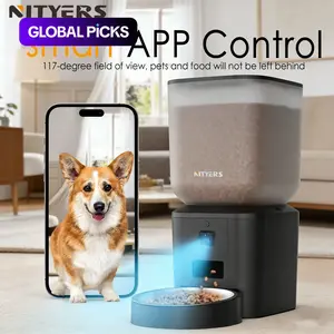 Nityers  Automatic Dog Feeder with Camera Rotation, 8L Capacity, 1080P Video, Night Vision, 5g WiFi, APP Control, Voice Record, 2-Way Talk