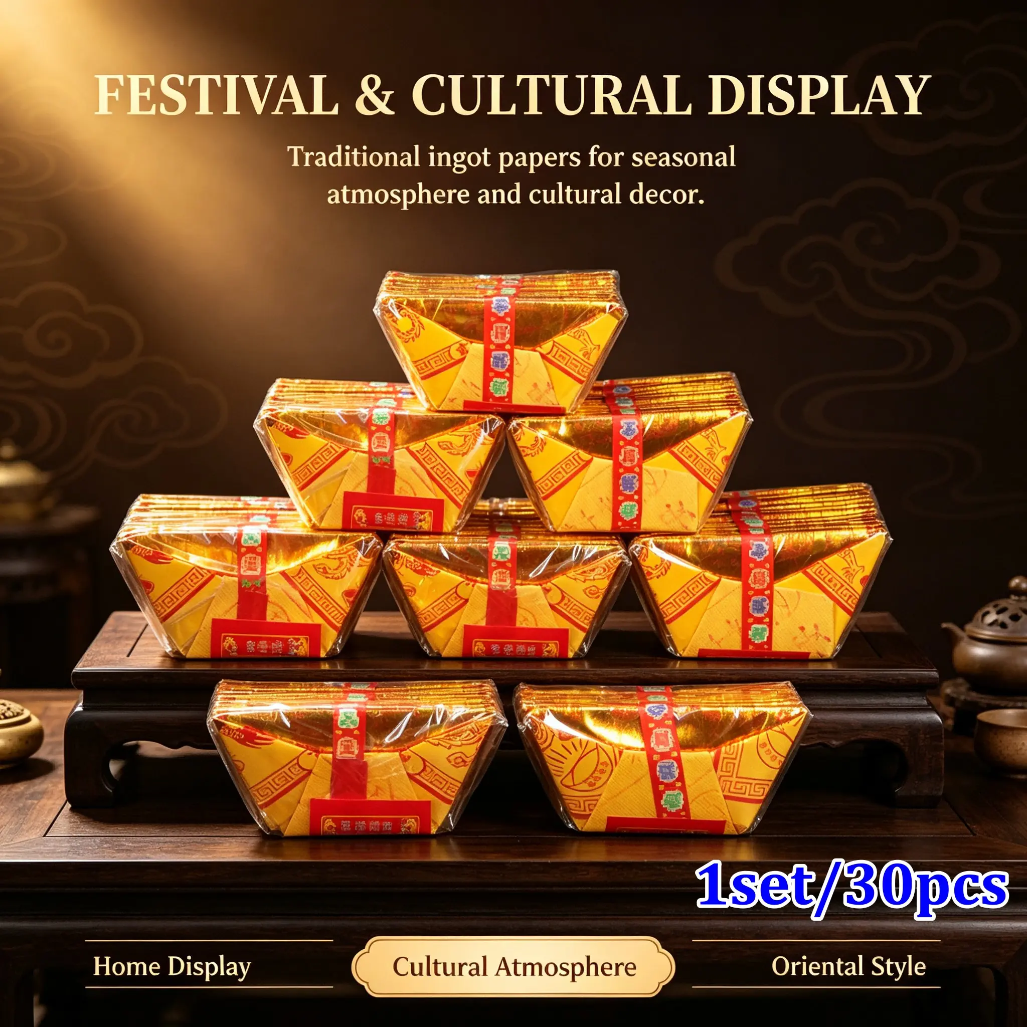 Traditional Paper Craft Decorations, Pre-Folded Design, Durable Bamboo Pulp Paper, Ideal for Oriental Cultural Settings