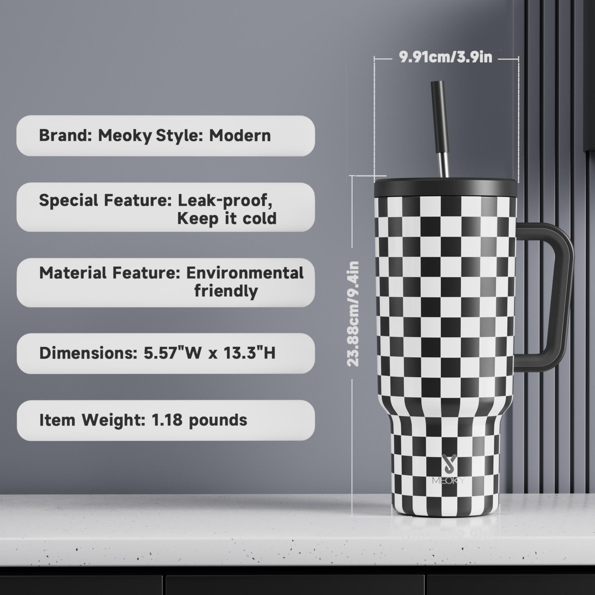 MEOKY 40oz Soccer Ball Tumbler, Hot Water Mug,Stainless Steel Insulated Cup, Keeps Hot & Cold, Food Safe, Non-Slip Base, Car-Cup Fit, Easy Clean, Soccer Fan Gift