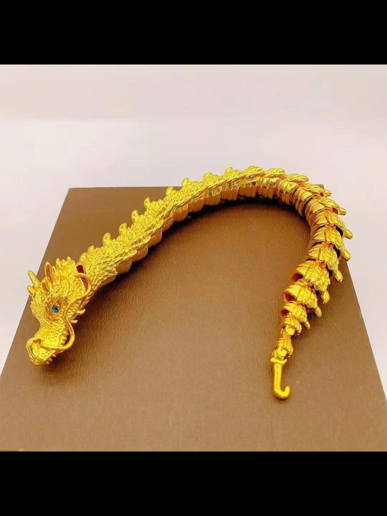 New Dragon Bone Chain Bracelet for Men, Bold Dragon Head Design, Casual Ethnic Style, High-Quality Hand Chain
