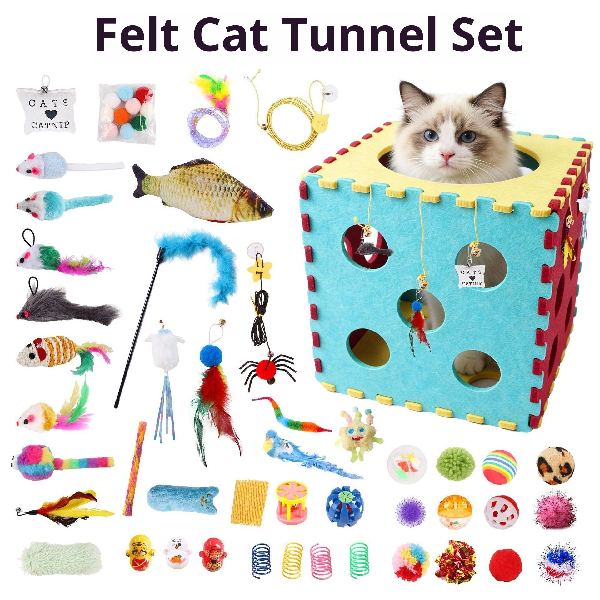 21-Piece Cat Wool Toy Set, Ideal for Multi-Cat Homes, Engaging and Interactive, Perfect for Indoor Cats, Relieves Boredom Effectively