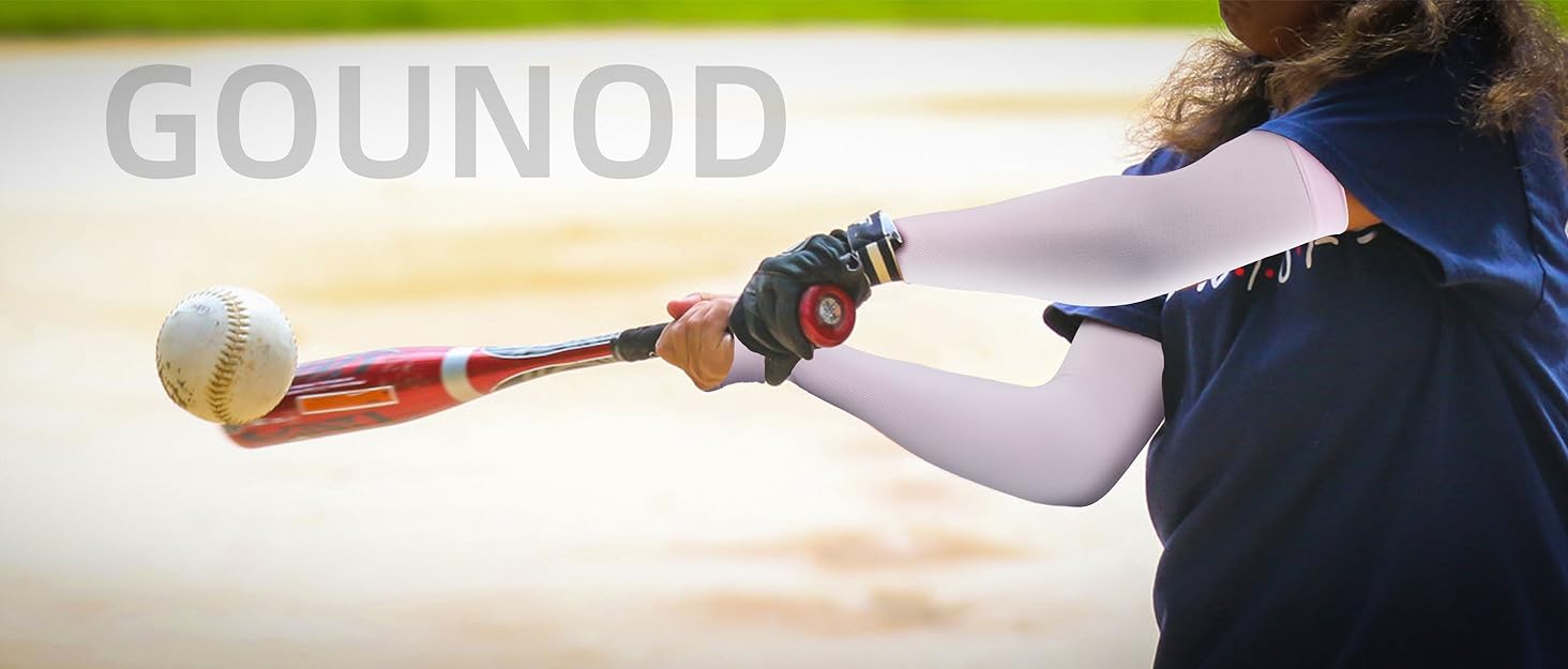 GOUNOD Sun Protection UV Garden Arm Sleeves with Thumb Hole for Men Women UPF 50+ Compression Cooling Football Sleeves Breast Cancer Awareness fallfreshness sport gloves SpringStatements