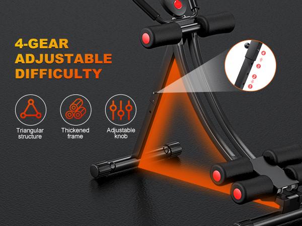 Bearbro Foldable Ab Machine – Foldable Core Workout Equipment for Home Gym with Knee Support, Fitness Equipment Max 440lbs with LCD Display