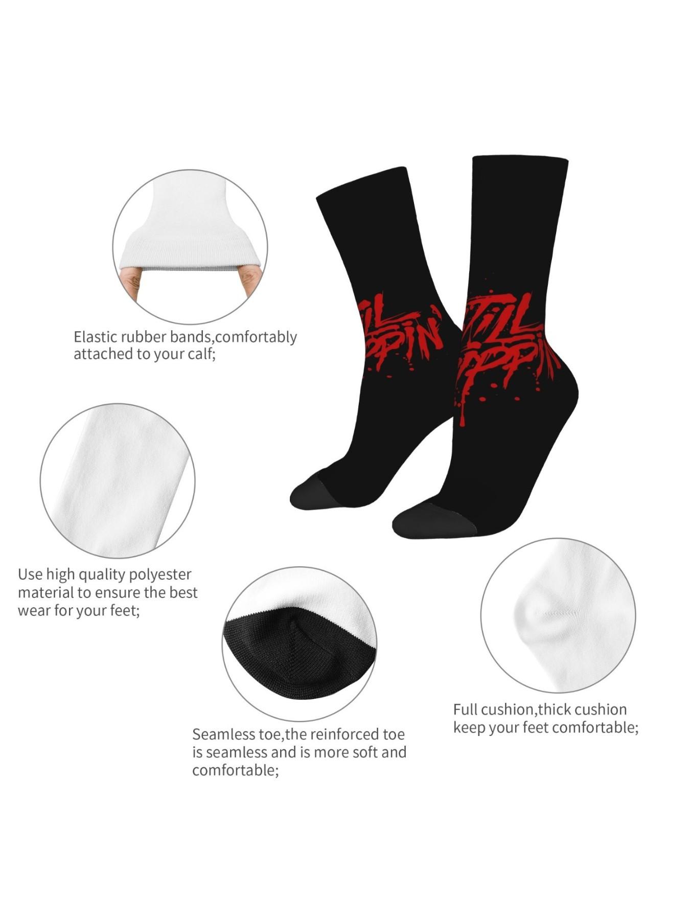 1 Pair Funny Still Drippin Vintage Harajuku Hip Hop Novelty Seamless Crew Crazy Sock