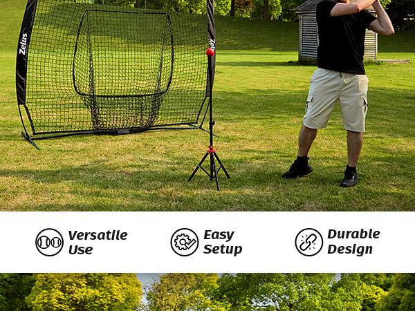 【SpringStatements】7×7 Baseball Net with Tee Kit, Portable Baseball Net for Hitting and Pitching, Softball Net with Tee, Carry Bag & Weighted Baseball,Backyard,all seasons,family sport,gift idea,lawn games,Outdoorfun Training Equipment 【SpringStatements】7×7 Baseball Net with Tee Kit, Portable Baseball Net for Hitting and Pitching, Softball Net with Tee, Carry Bag & Weighted Baseball,Backyard,all seasons,family sport,gift idea,lawn games,Outdoorfun Training Equipment