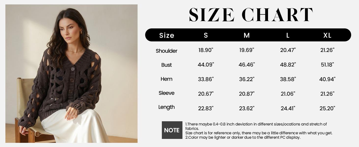 Arssm Crochet Cardigan Sweaters for Women Hollow Out Sweater| V Neck, Long Sleeve, Button Down, 2026 Summer Fall, Chunky Knit Sweater, Oversized Cover Up