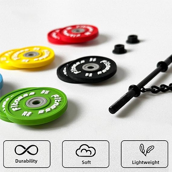 Mini Dumbbell Keychain, Fitness Weight Plate Keyring, Gym Lover Gift, Portable Bag Charm, Motivational Workout Accessory for Men Women