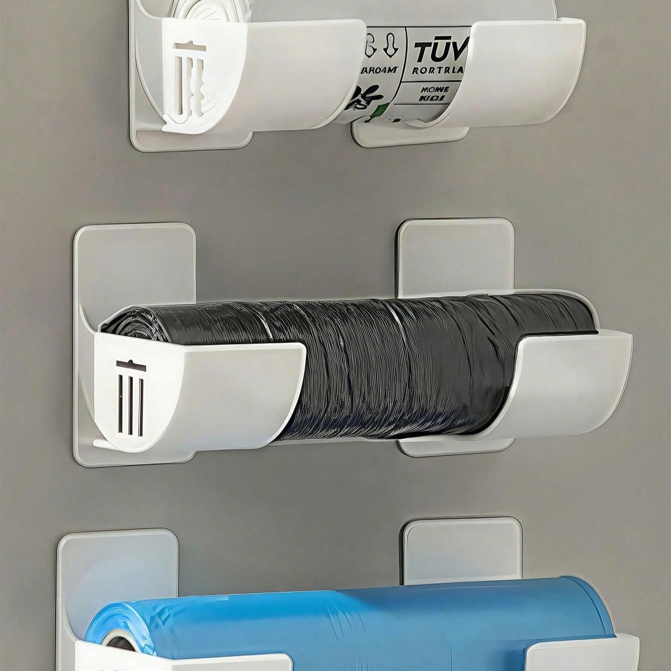 2pcs Hanging Trash Bag Holder Rack, Wall Mounted Kitchen Storage Organizer, Adjustable Angle, Ideal for Home, Kitchen, Restaurant, Hotel