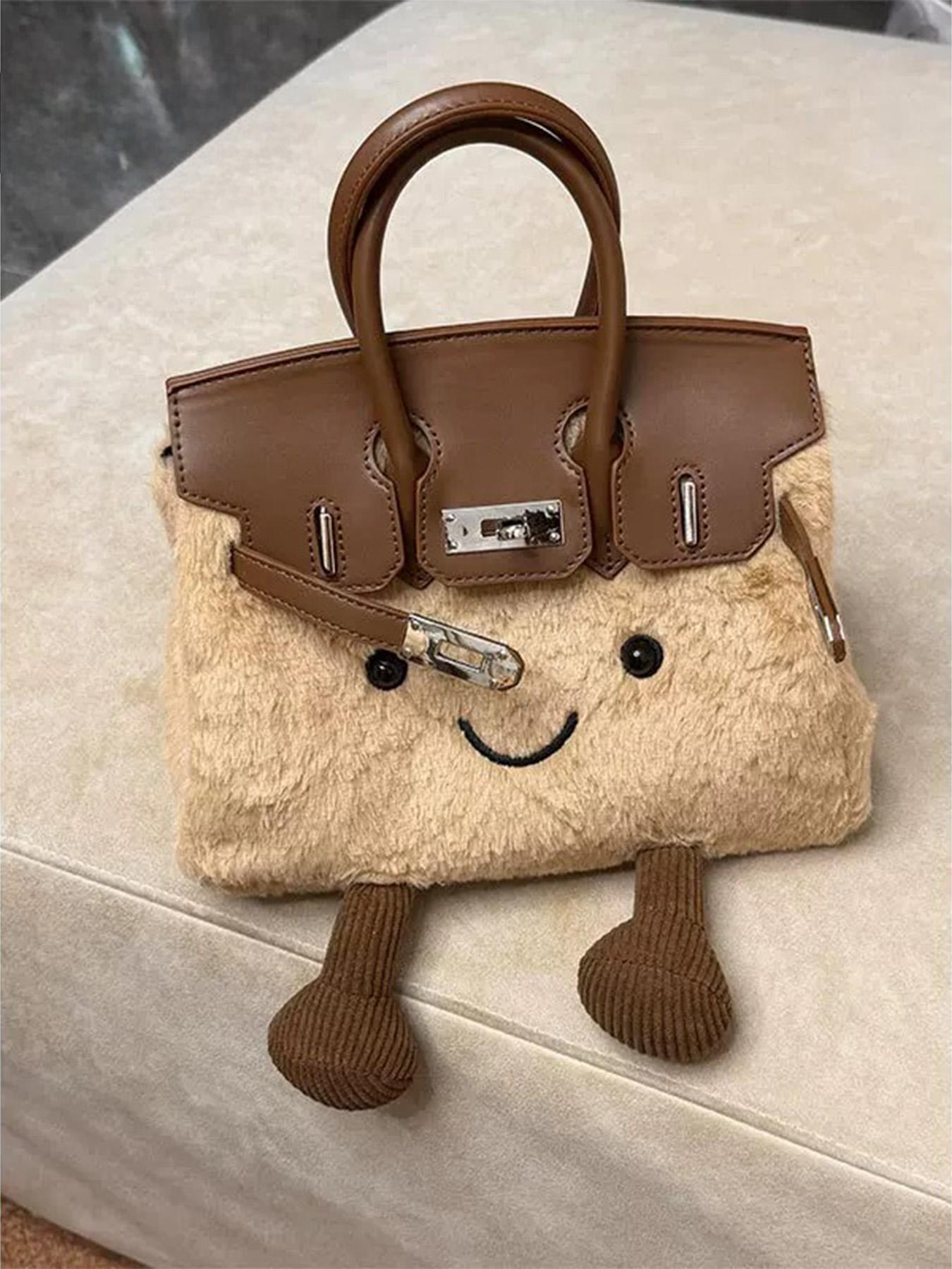Cute Plush Crossbody Bag for Women, Cartoon Fashion Handbag, Stylish and Cozy Accessory, PU Tote Satchel, Crossbody Puffy Bag