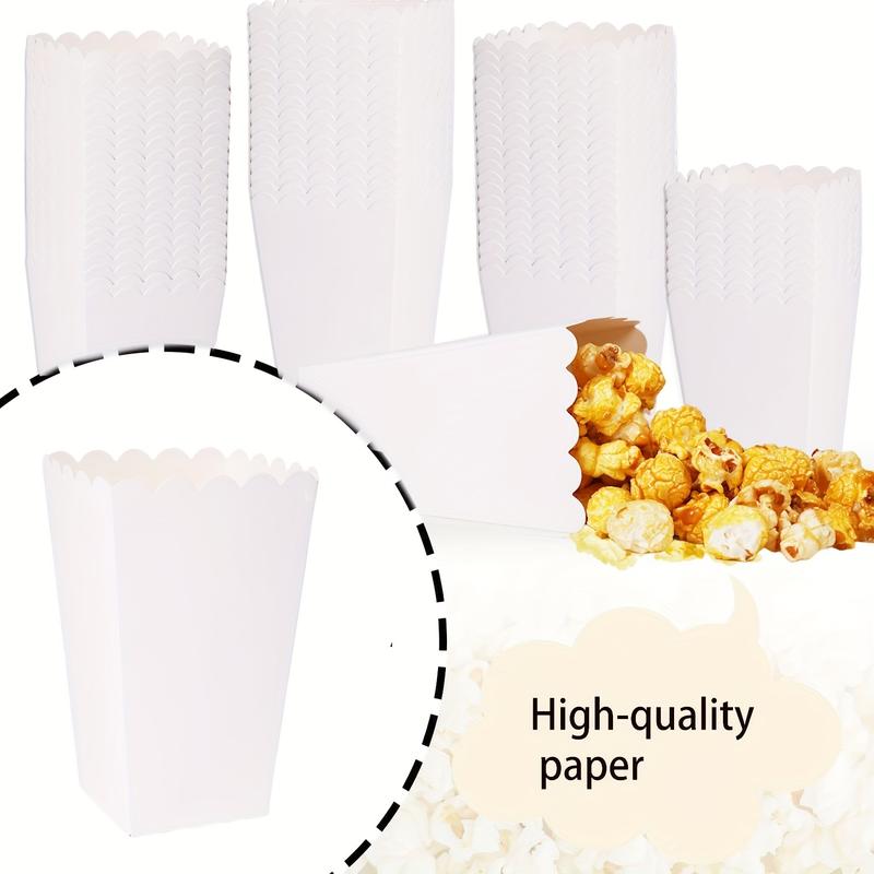 6 Foldable Popcorn Cups, Portable Popcorn Box, Paper Popcorn Bucket, Carnival Movie Popcorn Supplies, Christmas Party Snack Cups, Disposable Cups