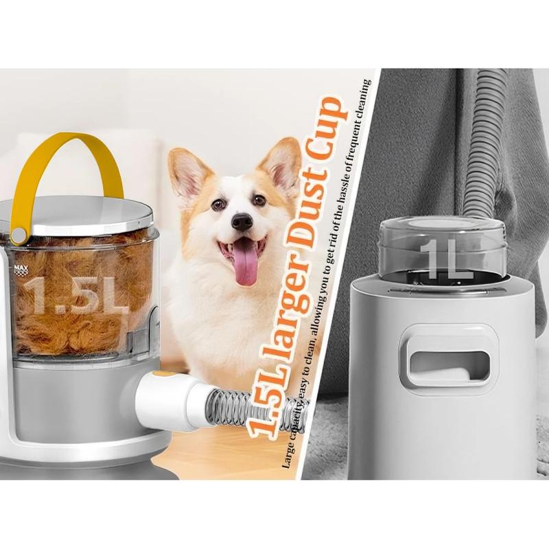 Puppyoo Pet Grooming and Vacuum Cleaner for dogs and cats， 13000Pa Vacuum Brush for Shedding Grooming, 1.5L Dust Cup,4m power cord length，Pet Products，Dog&Cat Hair Vacuum Groomer,Clipper & Hair Remover Roller for Dogs & Cats