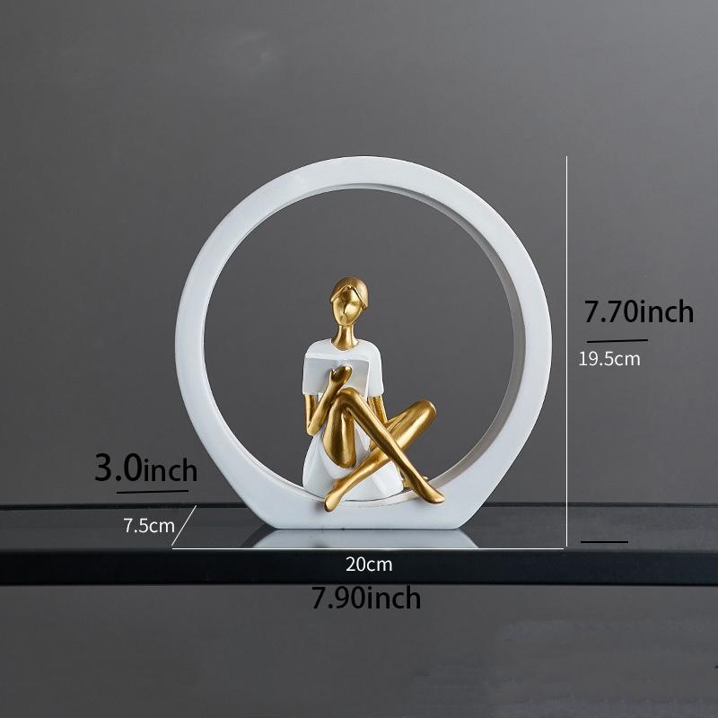 Luxury Figurine Decorative Piece, Ideal for Living Room TV Stand, Bar Cabinet, Office, Study Room, Perfect Gift Idea