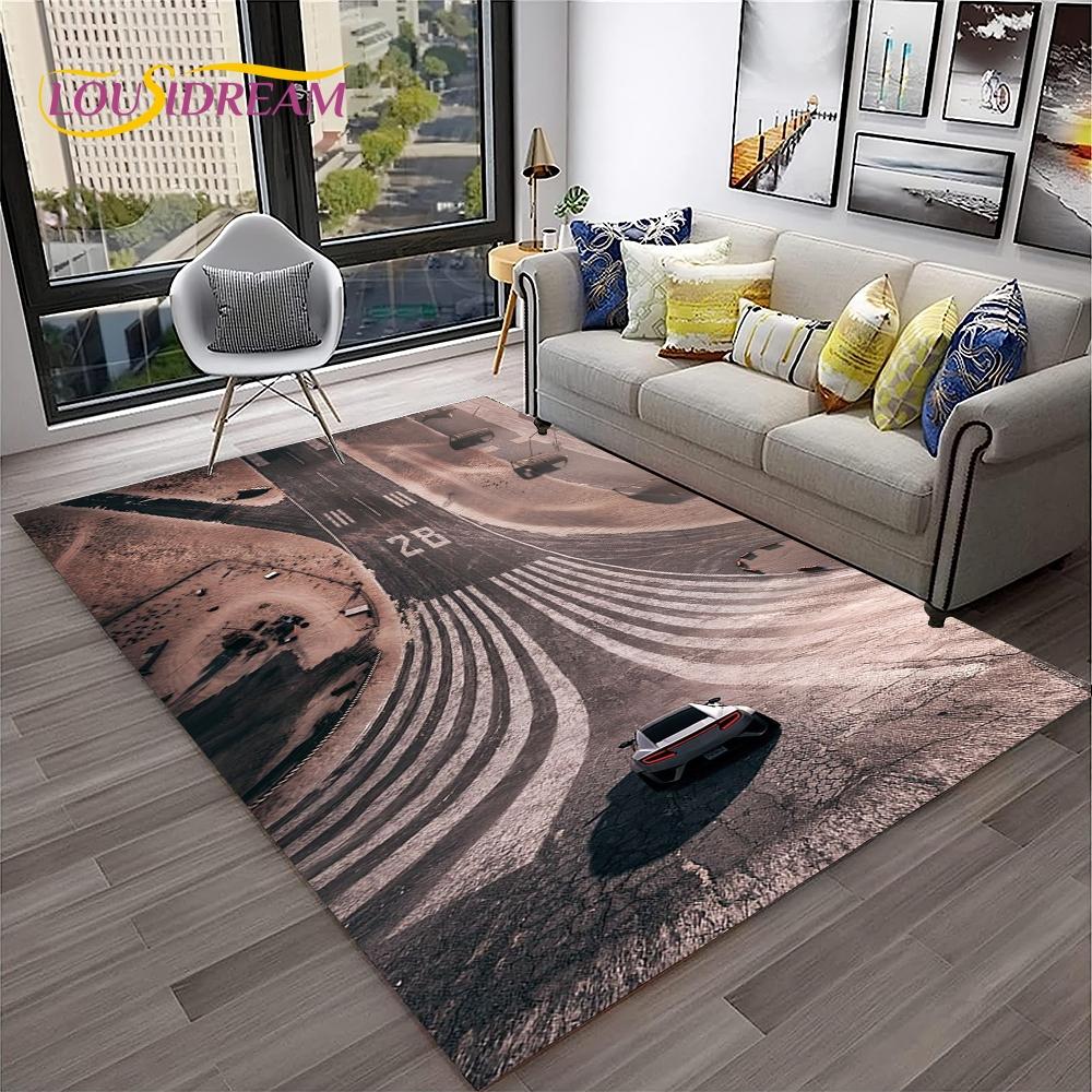Blue Sports Car Flannel Area Rug - Cool Graffiti Style Supercar Print Soft Mat for Living Room & Garage, Non-Slip Car Enthusiast Home Decor#SportsCarRug #GraffitiSupercarMat #CarEnthusiastDecor #GarageCarpet #NonSlipFlannelRug