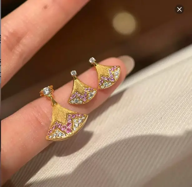 Fan Shape Stud Earrings, Fashion Costume Jewelry Accessories for Women