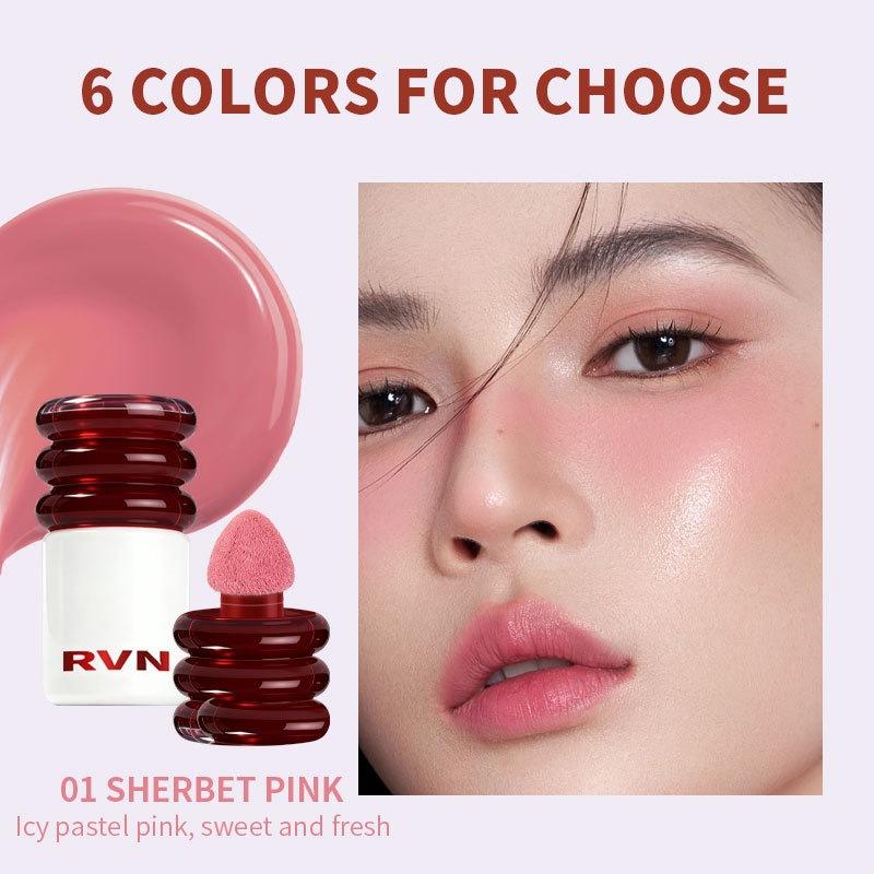 Creamy blendable water-glow Korean style blush stick, ultra-smooth liquid blush, naturally brightens skin tone, silky and soft texture, pure and seductive dewy skin