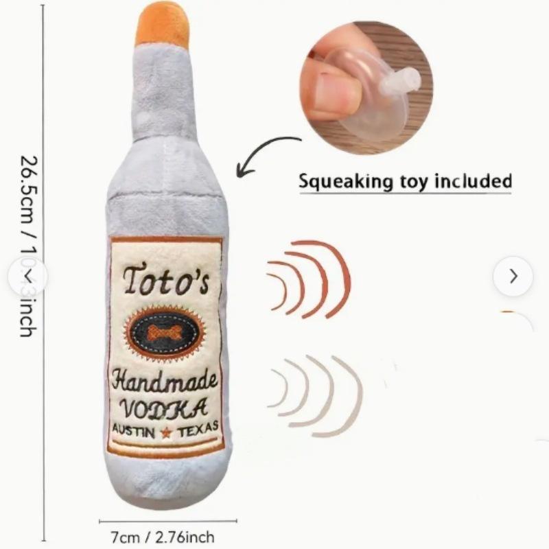 Vodka Design Plushie Toy for Dog, Sounding Interactive Chew Plush Dog Paw Toy, Dog Supplies, Pet Toys