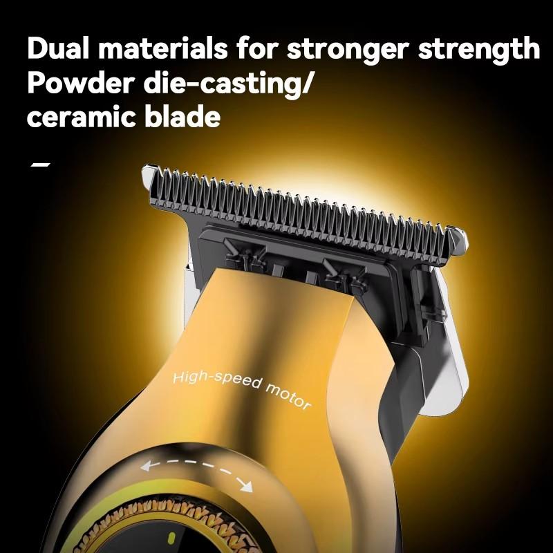 High-Speed Hair Clipper Km-1677, USB Digital Display, High Power, Ceramic Blade, Professional Electric Trimmer, Family Use