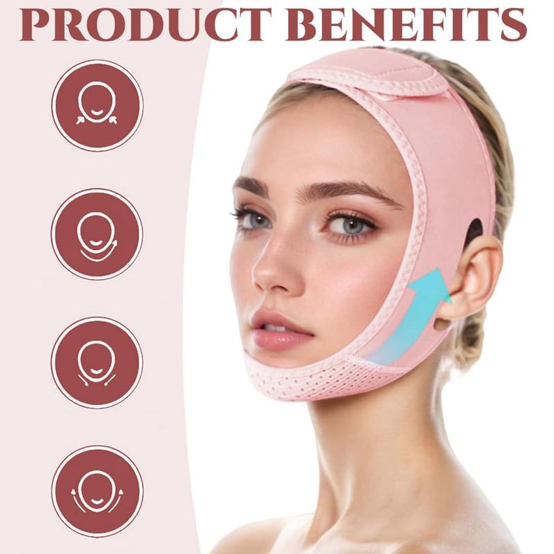 V Line Lifting Mask with Chin Strap for Double Chin, Face Skincare Lifting Belt for Women, Beauty Care Product, Skincare Tools, Face Sculpting Tool, Gifts for Girl, Skincare Products, Face Jawline Shaper, Facial Contour Refining, Double Chin Reducer
