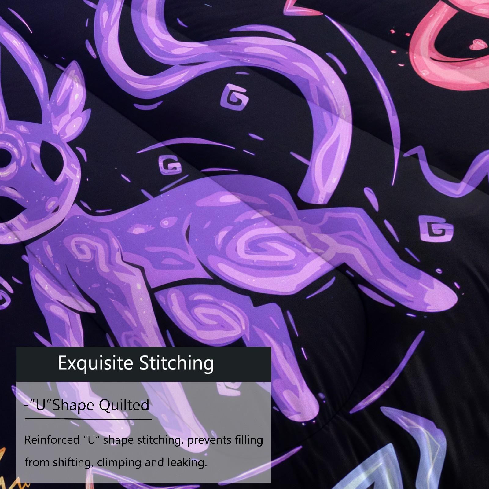 Pikachu Pattern Comforter Set, Soft And Durable Bedding Set, Includes 1 Quilt And 1 Or 2 Pillowcases, Daily Holiday Birthday Gift Bedroom Decoration For Kids And Adults