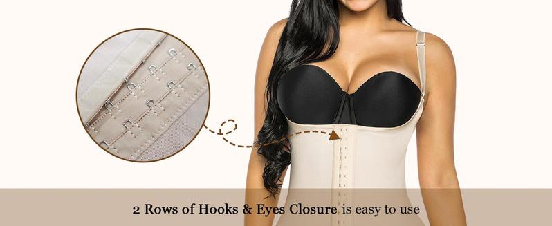 YIANNA Fajas Colombianas Shapewear for Women Tummy Control  Garment with Zipper Crotch Adjustable Strap Bodysuit Basic Minimalist Black