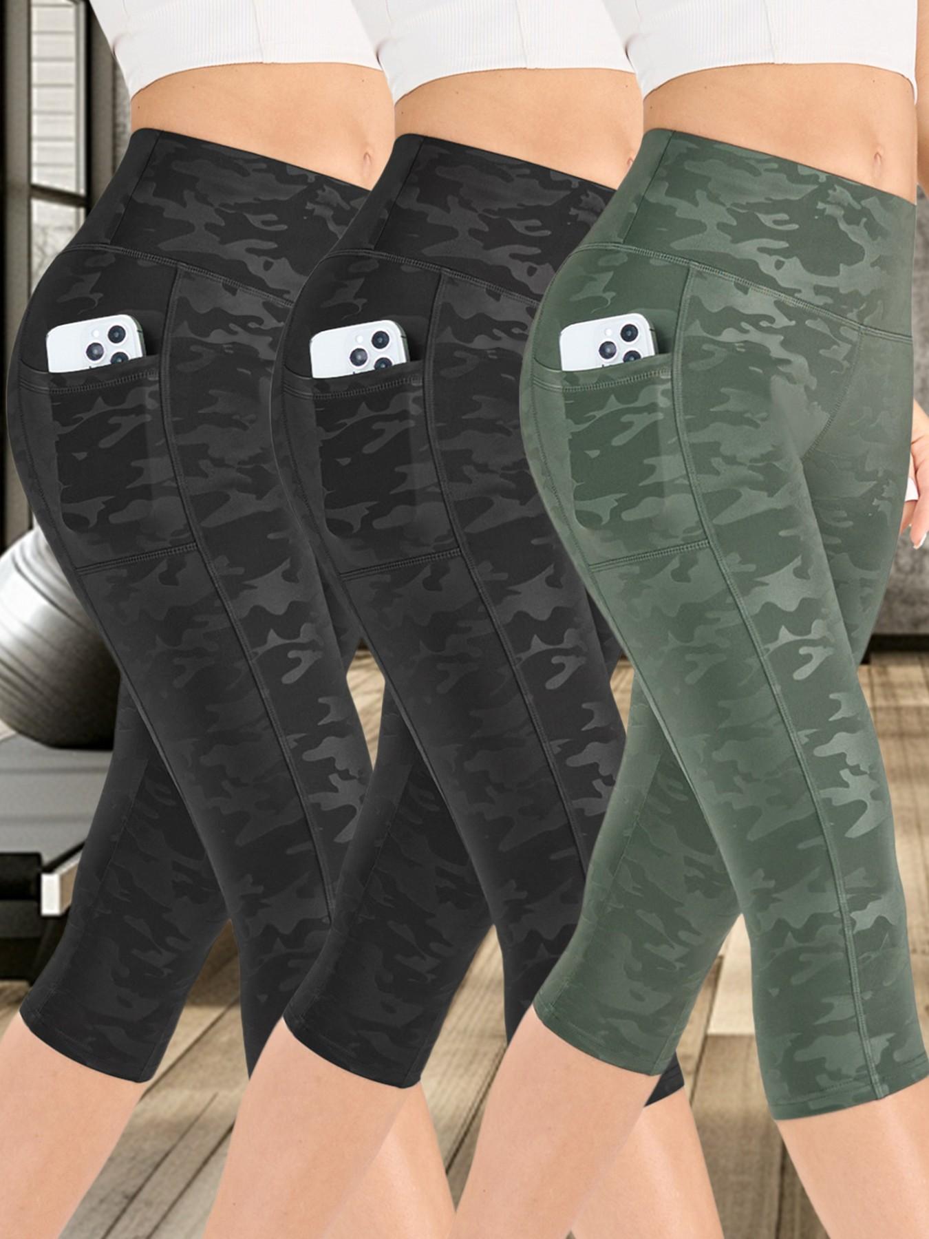 Women's Camo Print High Waist Stretchy Sports Leggings, Breathable Comfortable Skinny Pants, High Stretch Yoga Leggings, Workout Legging Capris, Ladies Sportswear for Indoor Outdoor Wear