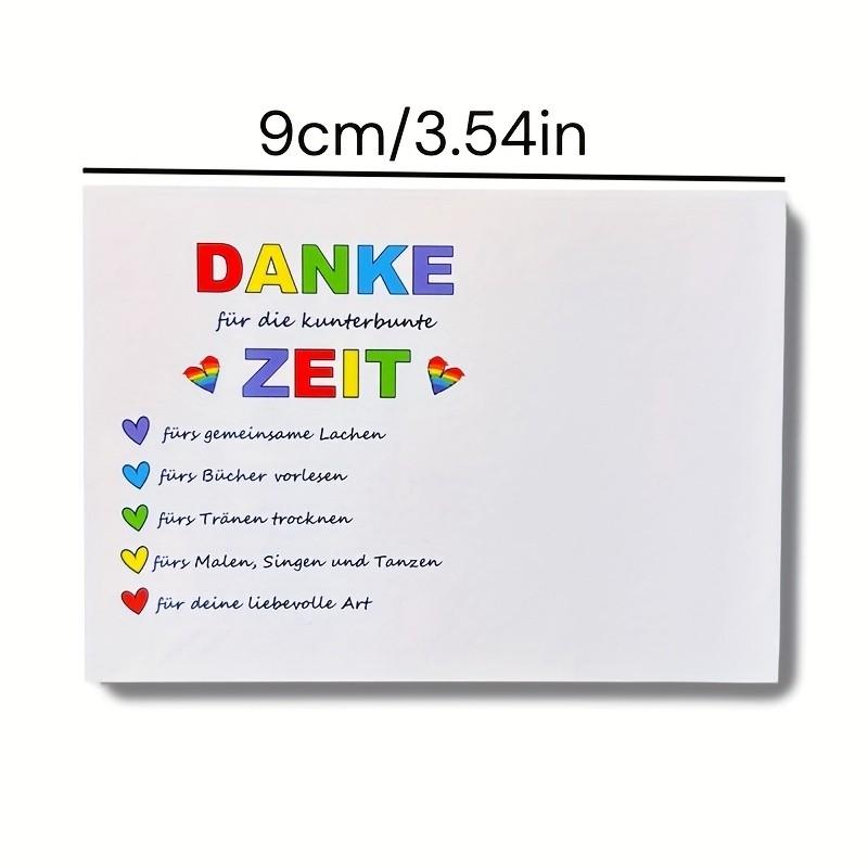 10 German Kindergarten Graduation Thank You Cards, Rainbow Heart Design, Teacher Appreciation Gift, Party Decoration, Memorial Card