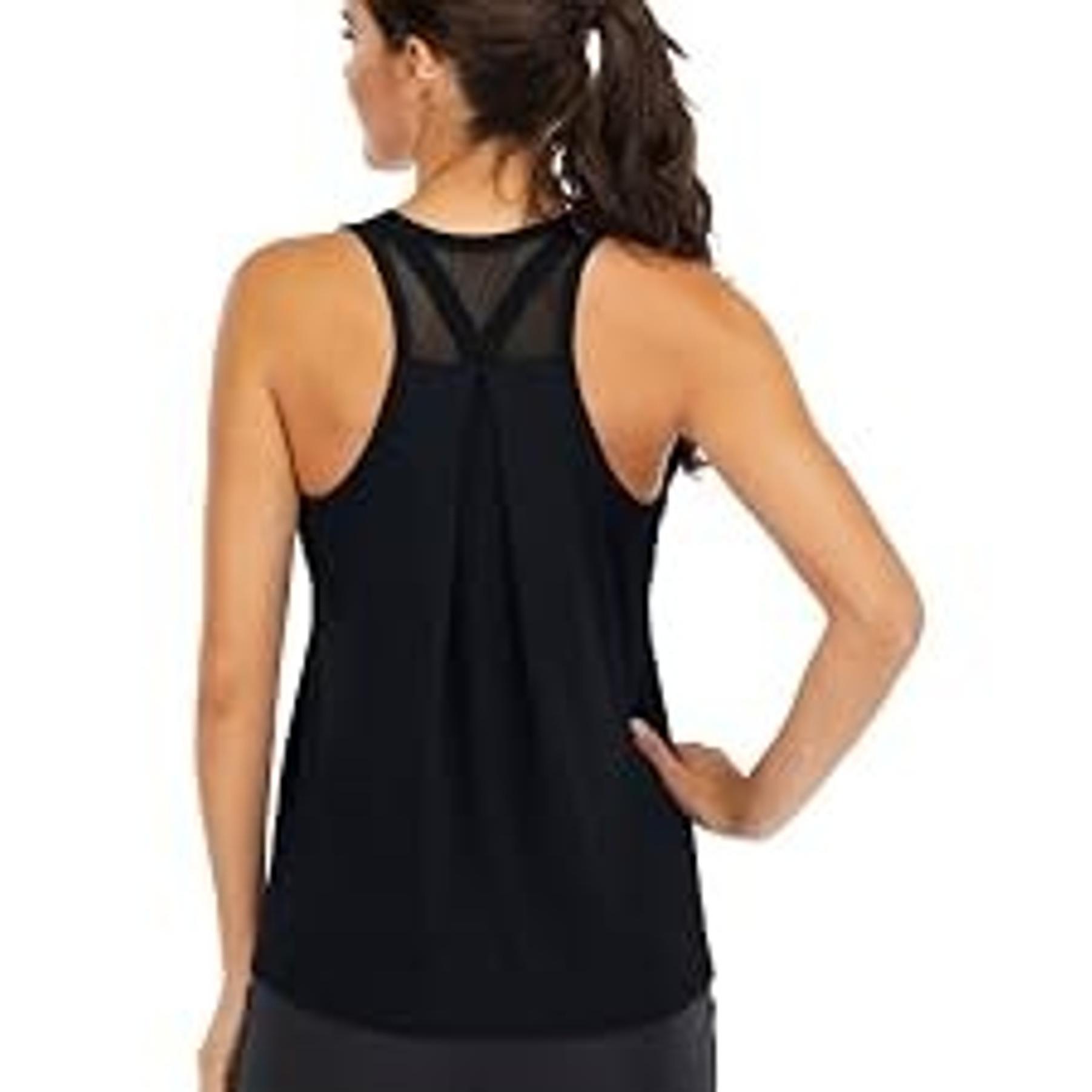 Women's Cross Backless Workout Racerback Tank Top Open Back Running Muscle Yoga ShirtGift