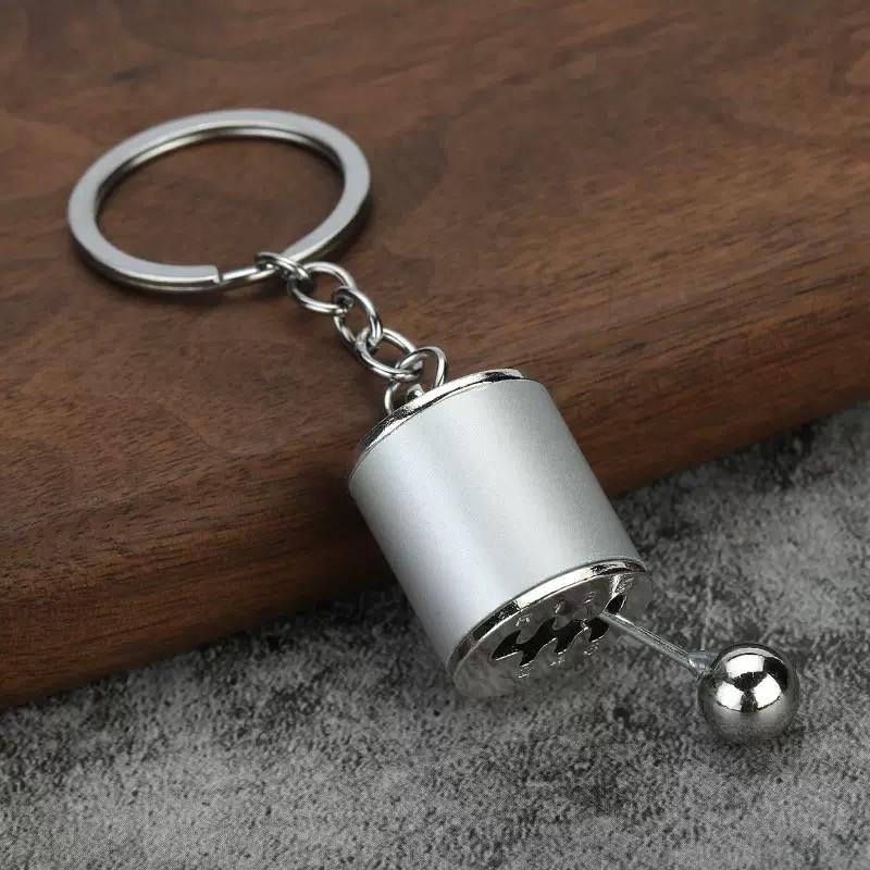 1pc Mini Car Gear Shift Keychain, 6 Speed Manual Transmission Gearbox Key Ring, Novelty Fidget Toy Gift for Car Lovers & Mechanics