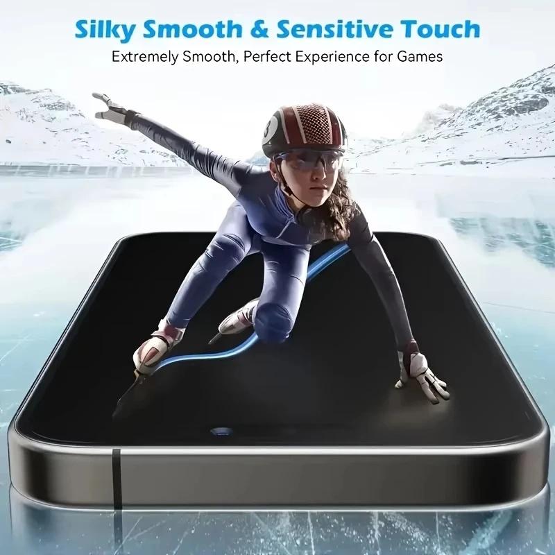 4 pcs Matte Tempered Glass Screen Protector For iPhone 17 Pro Max/16 Pro Max/17 Air/17/16/16e/15/14/13/12/11/X/XR/XS Max/Plus/Mini Tempered Glass Film, Anti-Fingerprint, Ultra HD, Anti-scratch, Case Friendly, Full Coverage, Accessories