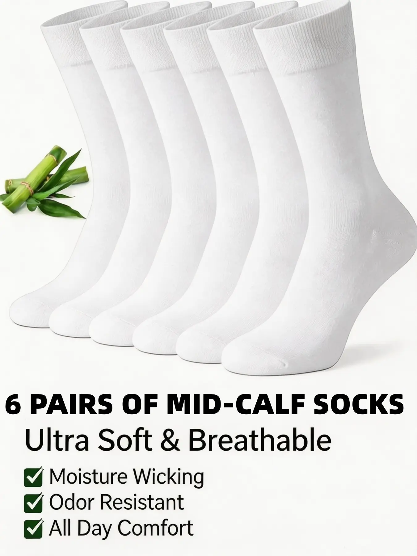 Unisex socks 6Pairs, Seamless Comfort Top Breathable Anti-Odour Business Casual Crew Socks for Men & Women, Black or Multicolor