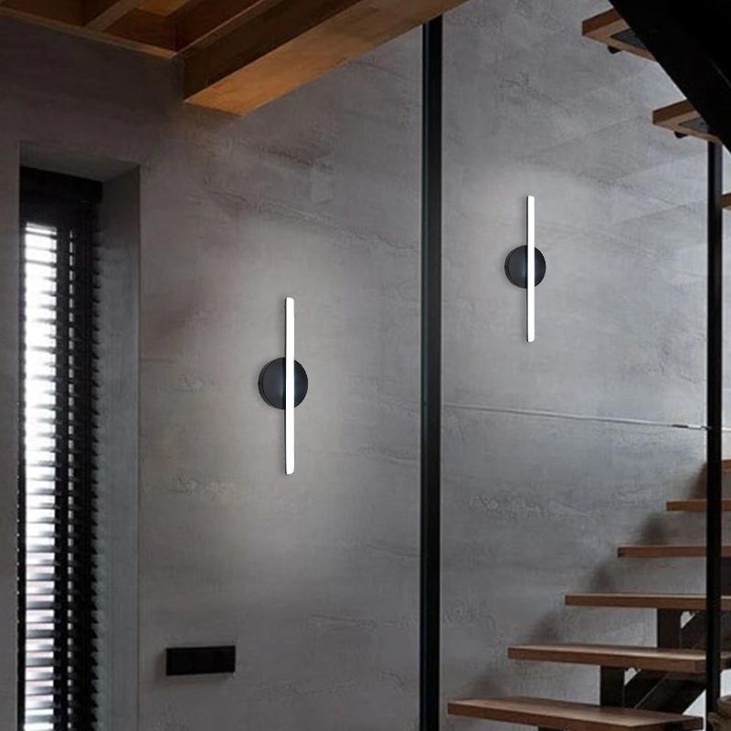 Minimalist LED Wall Light, Three-Tone Dimmable Strip, Matte Metal Silicone Shade, Living Room Corridor Hallway Background Decor Lamp