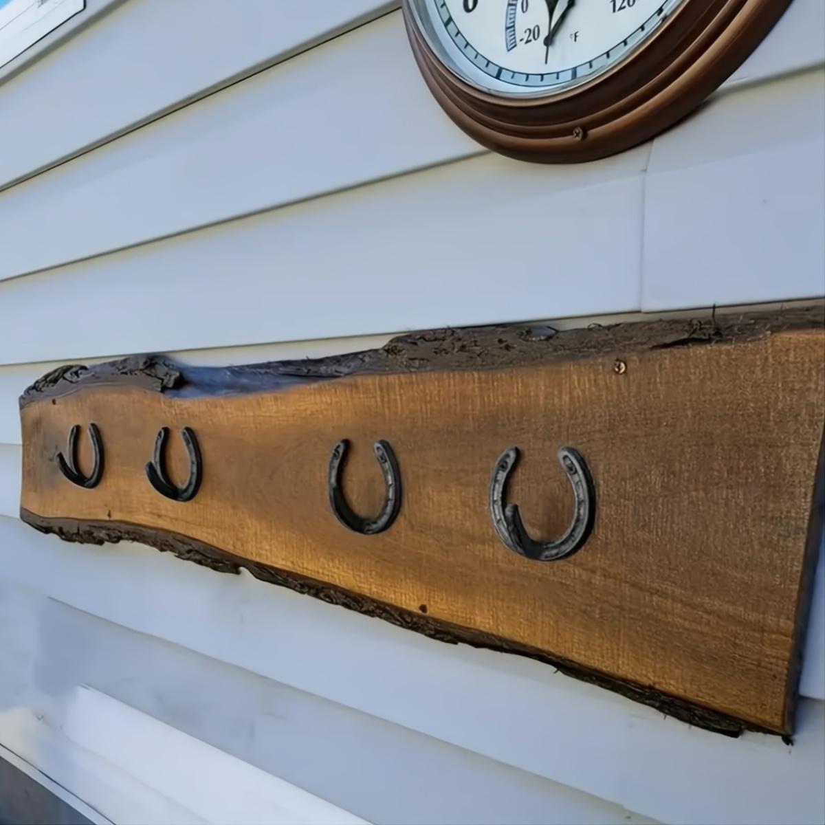 2 Vintage Cast Iron Wall Hooks, Hoop Coat Rack, Hang Keys, Towels, Hats, Rustic Style Wall Decor, Home Organization Essentials