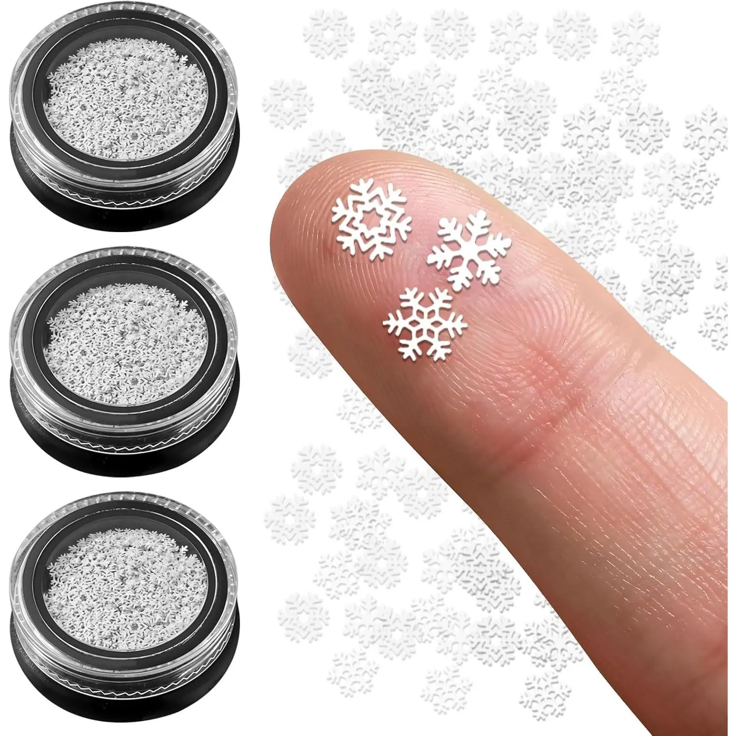 300 count Christmas Winter Mini Snowflakes Crafts, DIY Little Snowflake Charms, Mini Metal Snowflakes Ornaments for Crafts  Small Snowflakes Crafts, Snowflake Stickers Supplies for Decorations