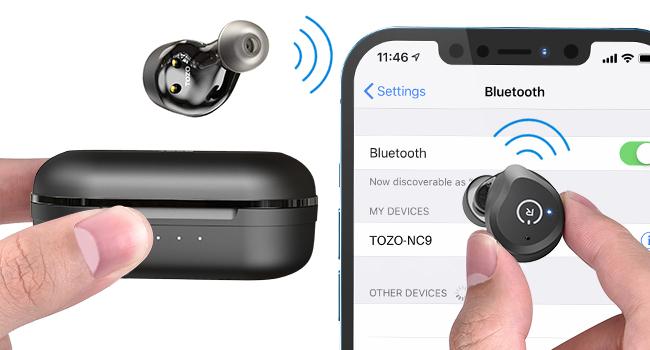 TOZO NC9 Hybrid Active Noise Cancelling Wireless Earbuds High Quality Headphones Bluetooth Audio Electronic Headset noisecancellingheadphones headphones bluetooth earbuds gym traveling