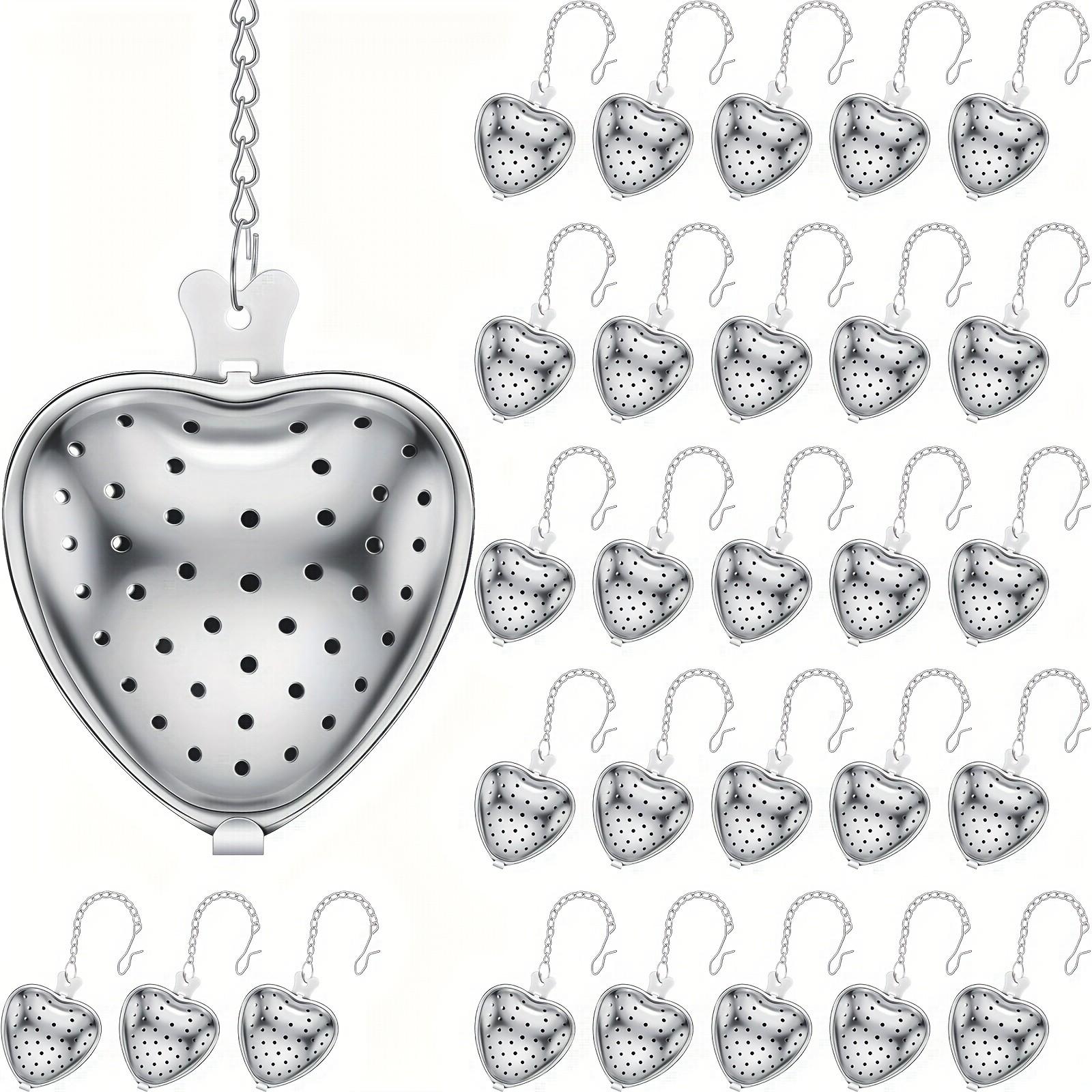 Heart Shaped Stainless Steel Tea Filter, 2pcs Simple Modern Flower Tea Brewer, Drinking Accessories for Home Dinning Room Picnic
