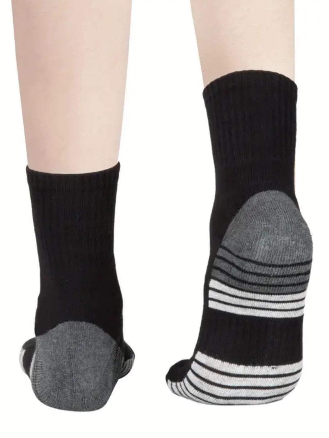 10 Pairs Men's Colorblock Crew Socks, Sporty Ankle Socks, Youth Basketball Socks, Unisex All-Season Casual Wear