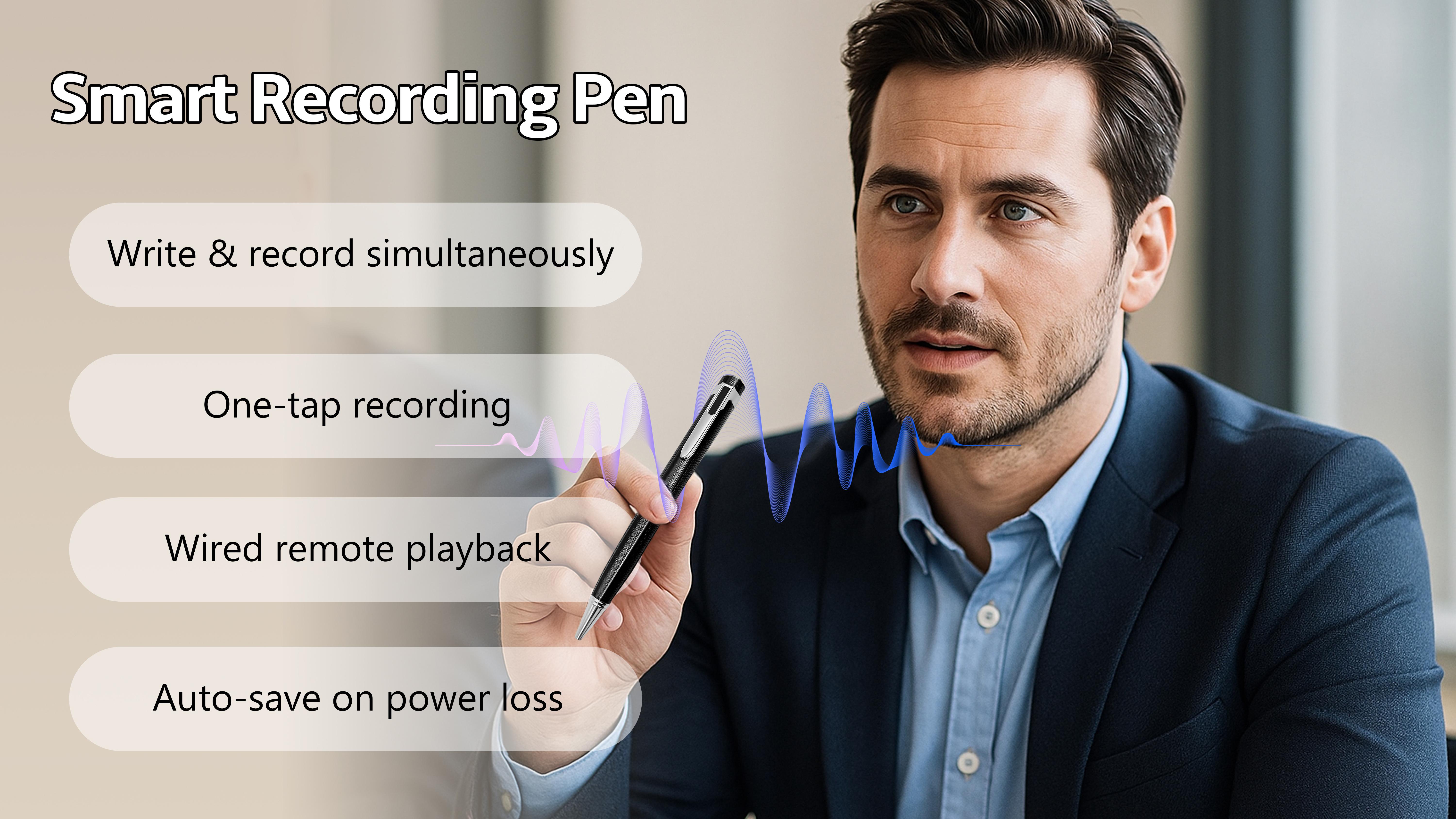 Smart Digital Pen, Refillable, Metal Body, Portable Compact Technology Gadget, Voice Activated Smartphone Recorder, Noise Reduction for Convenient Voice Audio Recording, USB High-Precision Interview Recording Device Car recorder Smart Digital Pen, Refillable, Metal Body, Portable Compact Technology Gadget, Voice Activated Smartphone Recorder, Noise Reduction for Convenient Voice Audio Recording, USB High-Precision Interview Recording Device Car recorder